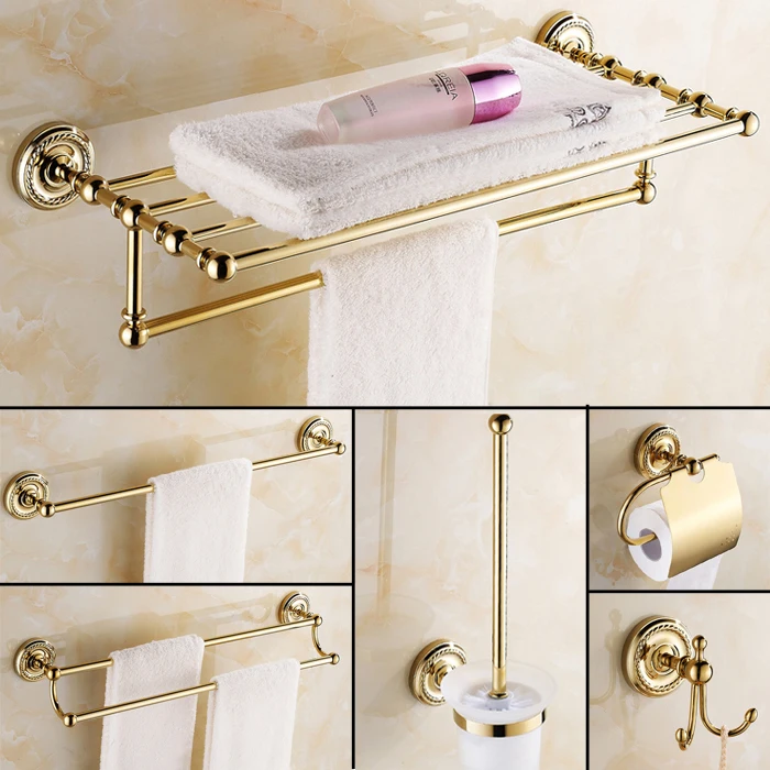 Europe Antique Gold Bathroom Accessories Copper Bathroom Hardware Set ...