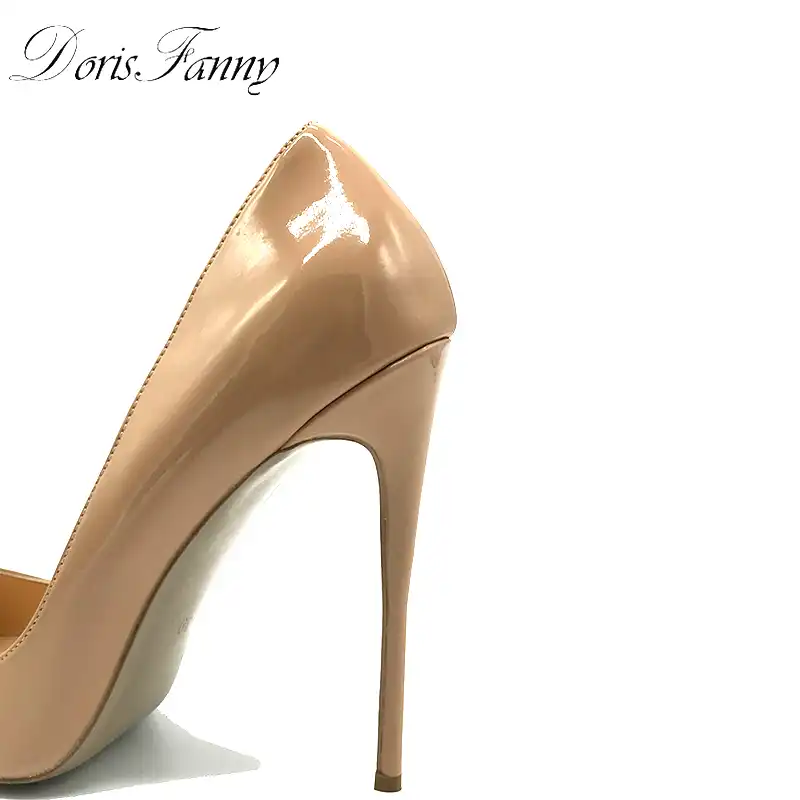 Frau high heel büro nude schuhe 2017 Spitz Patent Leder rot weiß frauen hochzeit schuhe braut 12CM frauen Stilettos Frau high heel büro nude schuhe 2017 Spitz Patent Leder rot weiß frauen hochzeit schuhe braut 12CM frauen Stilettos