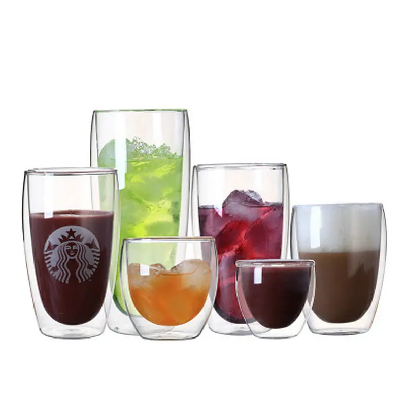 

Double Layers Coffee Mugs Handle Mugs Drinking Insulation Double Wall Glass Tea Cup Drinkware Water Milk Cups