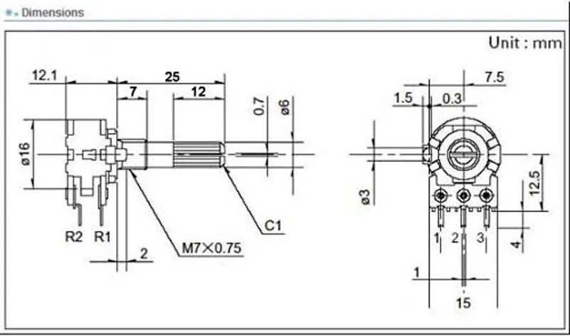 Япония ALPS RK16 50KAX2/100KAX2 объем журнала стерео потенциометр 2-gang двойной 50 K/100 K рифленый вал потенциометра