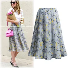 Женская летняя коллекция, плиссированные короткие шифоновые юбки с цветочным принтом, женские юбки трапециевидной формы в стиле бохо с цветами, модная уличная одежда, юбка с эластичным поясом