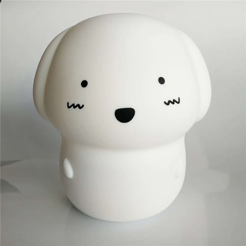 

7 Colors Dog LED Night Light Silicone Rechargeable Touch Sensor light 2 Modes Children Baby Kids Bedroom Night Lamp Gift Toy