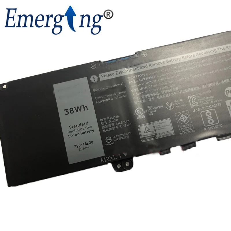  11.4V 38WH New Original Laptop Battery F62G0 for Dell Inspiron 13 5370 7370 7373 Vostro 5370 RPJC3