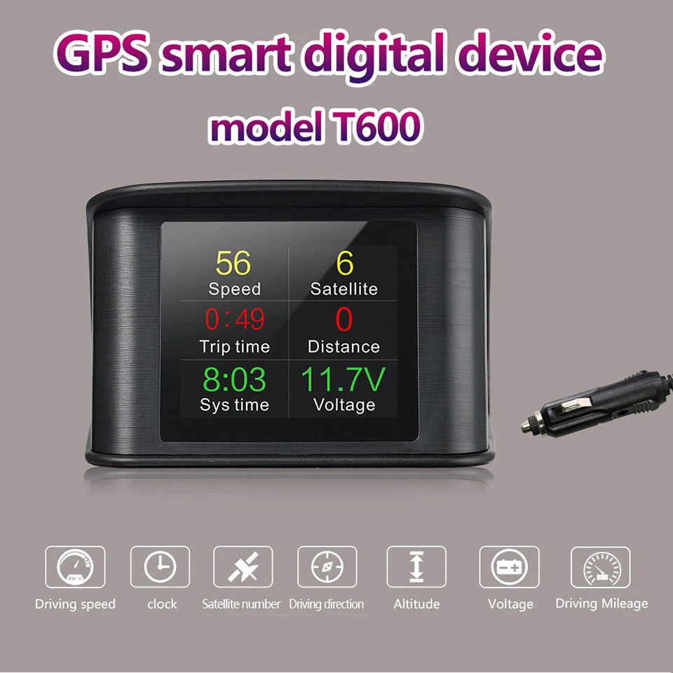 Автомобильный бортовой компьютер Автомобильный цифровой gps OBD2 OBD для вождения компьютера дисплей спидометр датчик температуры Hud пробег