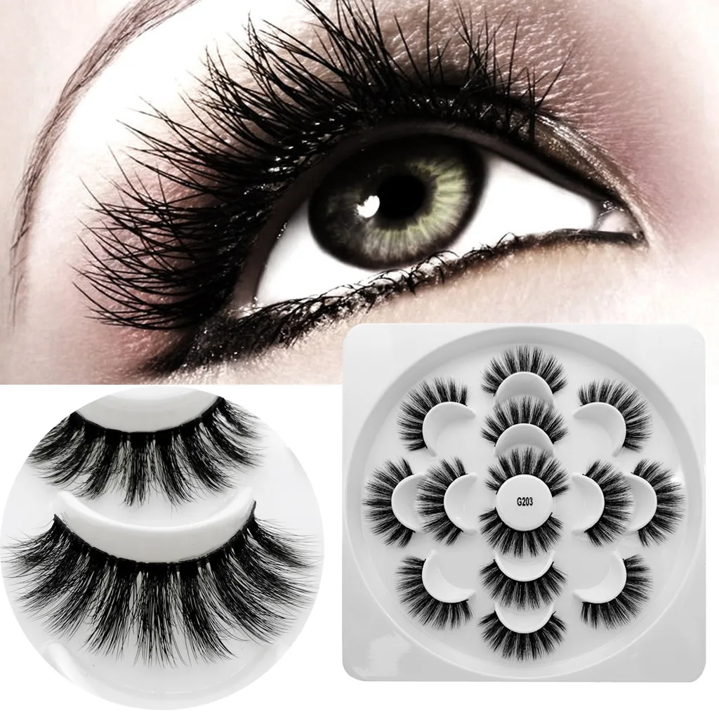 

Luxury 7Pairs Mink Lashes 3D Mink Eyelashes 100% Cruelty free Lashes Handmade Long Natural Party Makeup Lashes