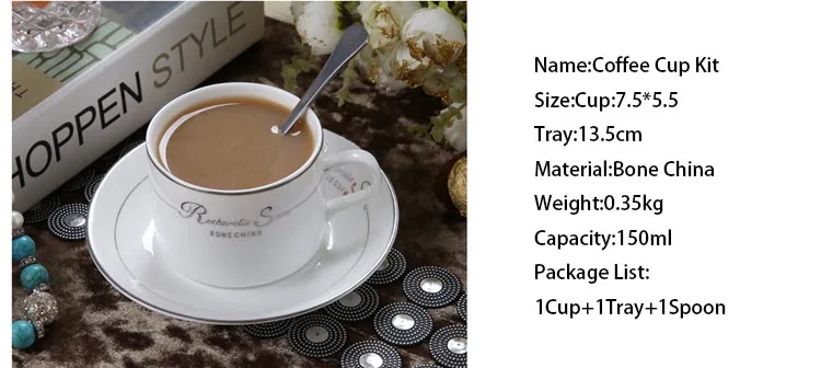 European Coffee Cup Size The Table 200ml Creative Gold Plate Bone China Coffee Cups Kit European