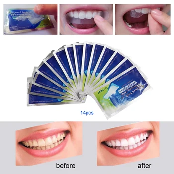 

28Pcs/14Pair 3D White Gel Teeth Whitening Strips Oral Hygiene Care Double Elastic Tooth Whitening Strips Dental Bleaching Tools