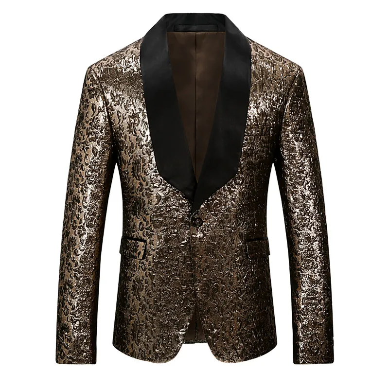 

YFFUSHI 2018 Stylish Men Suit Jacket Leopard Print Snake Print One Button Blazer Fashion Design Casual Style Slim Fit