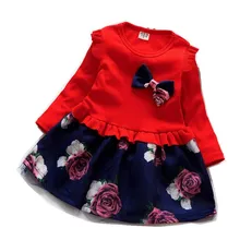 Осенне-зимнее вязаное платье с цветочным рисунком для девочек; одежда; пуловер; платья для маленьких девочек; праздничная одежда для дня рождения; Детский Рождественский костюм Bebe