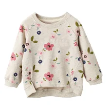 Детский свитер с длинными рукавами и цветочным принтом для девочек теплая одежда для девочек детские толстовки с капюшоном для девочек топы YH-17