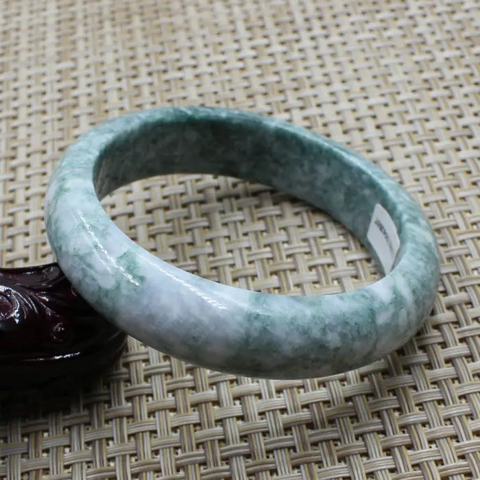 

61mm Certified Grade "A" Natural Green stoneite stone Gems Bracelet Bangle 3507