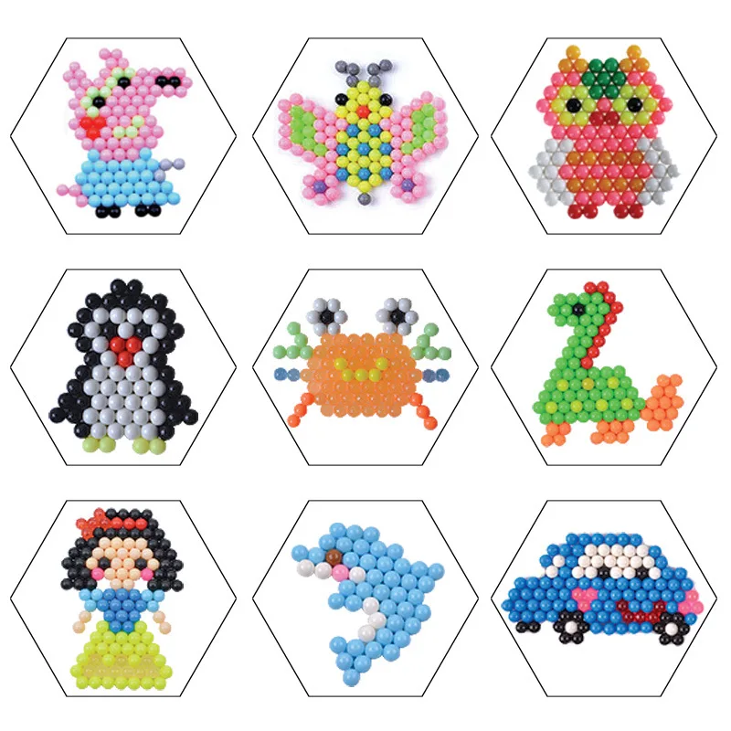 aquabeads Цвет Кристалл bean DIY Аква распыления воды Magic Бусины 3D головоломки Развивающие комплект juguetes мяч игры игрушечные лошадки для детей аквабитсц для детей бусины набор