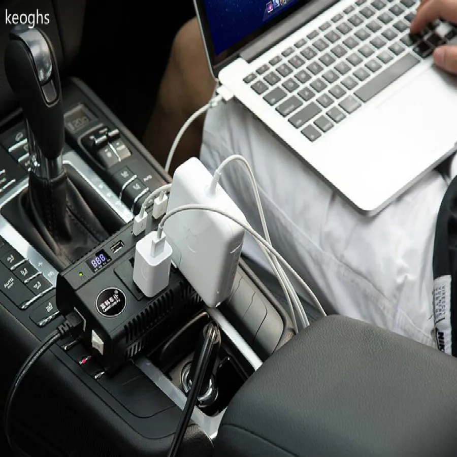 

LCD 200W universal 12v 24v High intelligence car cigarette lighter ac adapter cigarette lighter socket output AC 220v-240v