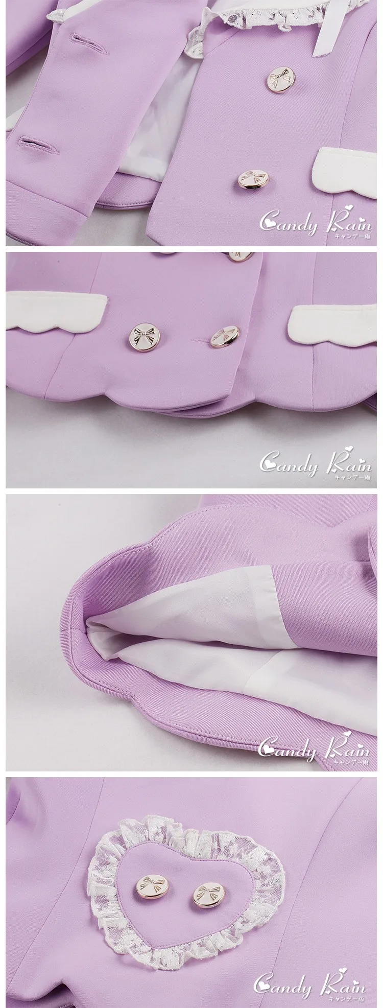 Милое пальто принцессы в стиле Лолиты осенне-зимнее пальто с кружевным бантом фиолетового и фиолетового цветов короткое пальто в школьном стиле C15CD5892 комплект не входит