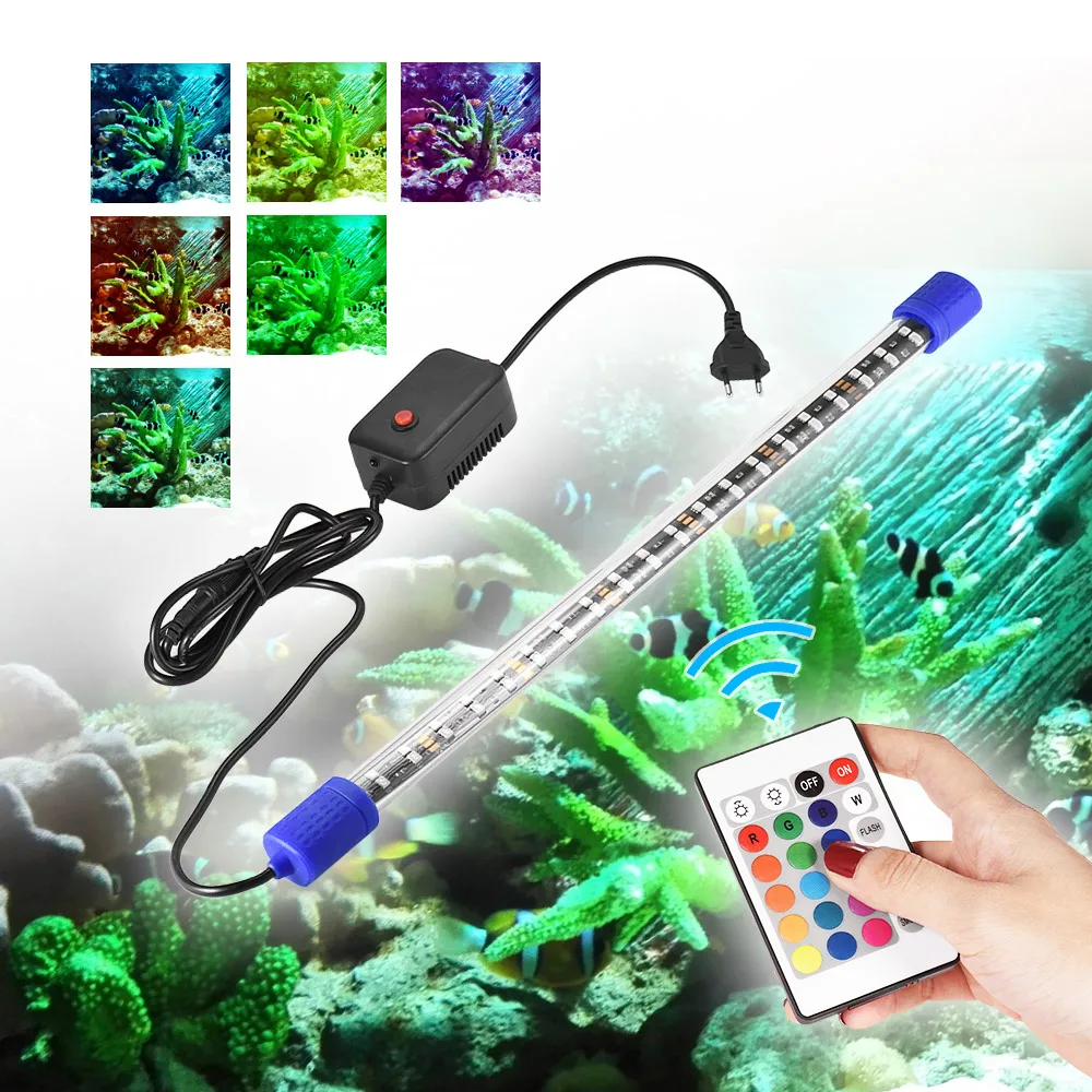 7W Multi color Aquarium LED Light Remote Controller Underwater
