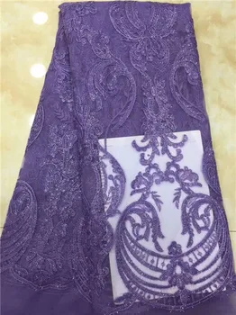 

Elegant purple party apparel net lace fabric French mesh lace fabric for lady dress PDN48(5yards/lot) many color