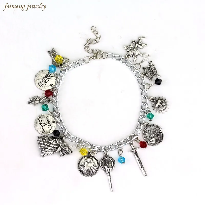 

Game of Throne Bracelet House Stark Lannister Family Logo Pendant Summer Accessory Fashion Jewelry