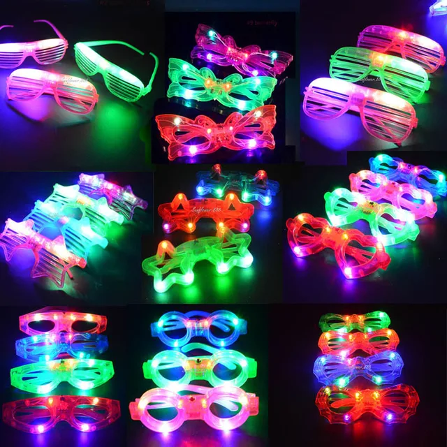 LED Flashing Eye Glasses Light Up Blinking Eye Mask Wear Night Club Bar