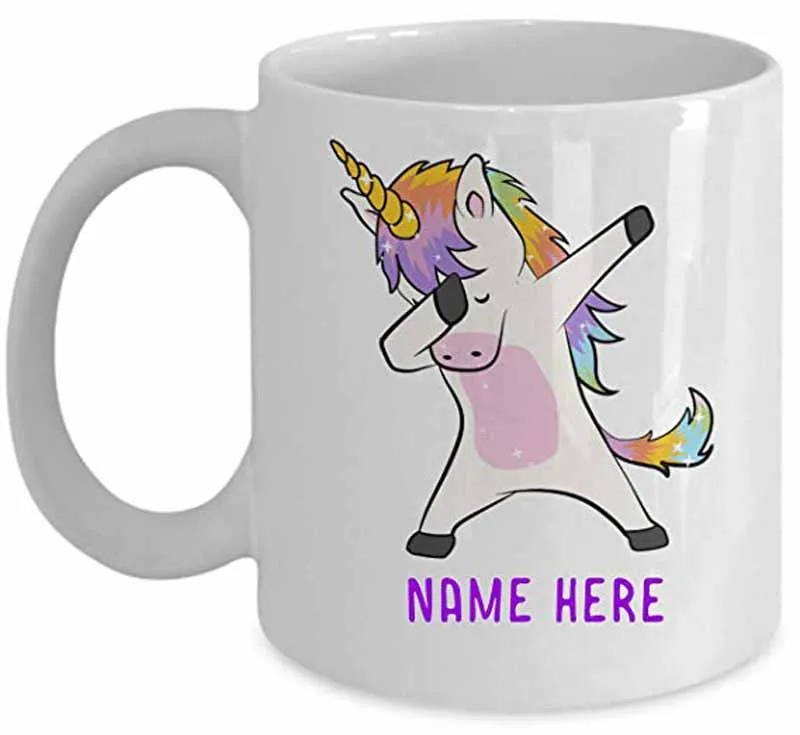 

Personalized Unicorn Dabbing Coffee Mug FREE CUSTOMIZATION with your NAME