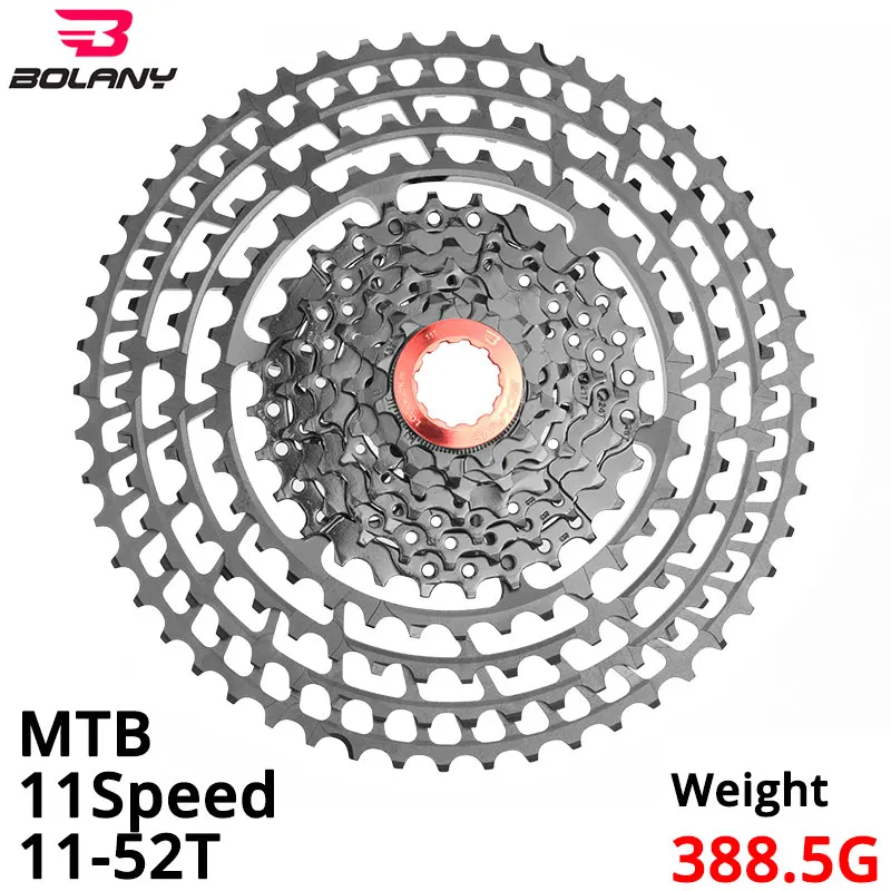 Bolany MTB 11 скоростей кассета 11-52T SLR широкий коэффициент 388,5 г Сверхлегкий K7 11V CNC алюминиевый сплав свободного хода части велосипеда