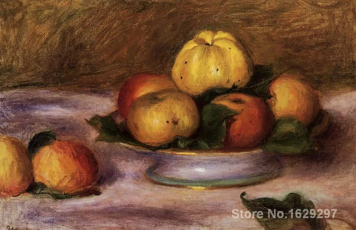 

art canvas paintings Apples and Manderines-Pierre Auguste Renoir reproduction High Quality Handmade