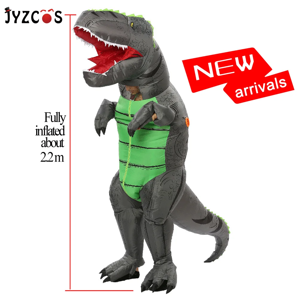 JYZCOS, T-REX, надувной костюм динозавра для взрослых, костюм на Хэллоуин, костюм с вентилятором, disfraces, комбинезон, нарядное платье, наряд, костюм