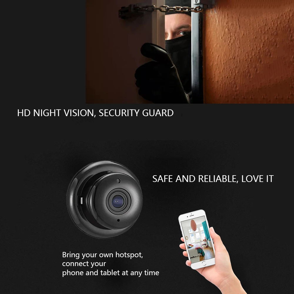 Беспроводная видеоняня Loozykit 1080P портативная Wi Fi IP смарт камера ночного видения