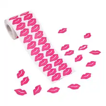 Perforated Lip Stickers Kissing Lips Removable Body Stickers for DIY Decorating Crafting Rosy Color Total 1000