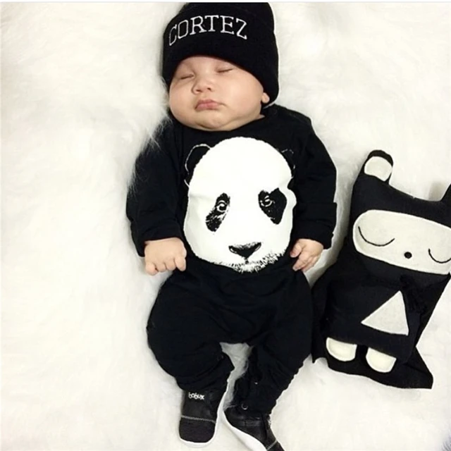 New fashion baby boy clothes cute Panda baby romper newborn clothes Long sleeve jumpsuit toddler