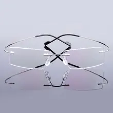  5018 Beta-Ti Designer Brand Style Flexible Memory Metal Rimless Eyeglasses Frame for oculos de grau Glasses Optical Frame 