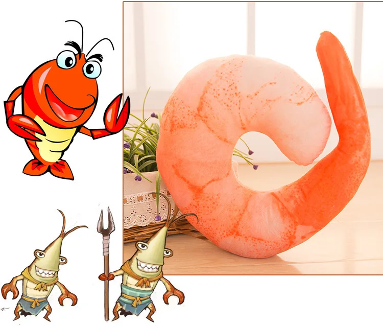 Имитация креветки в виде баклажана U Тип 3D подушки для шеи подушки диванная подушка мягкая дорожная подушка - Цвет: shrimp