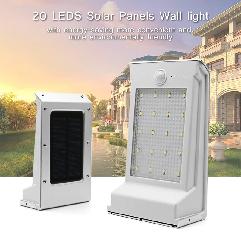 SOCO 3.7V 2835SMD 20LEDs Solar Outdoor Lamp Lights Infrared Motion