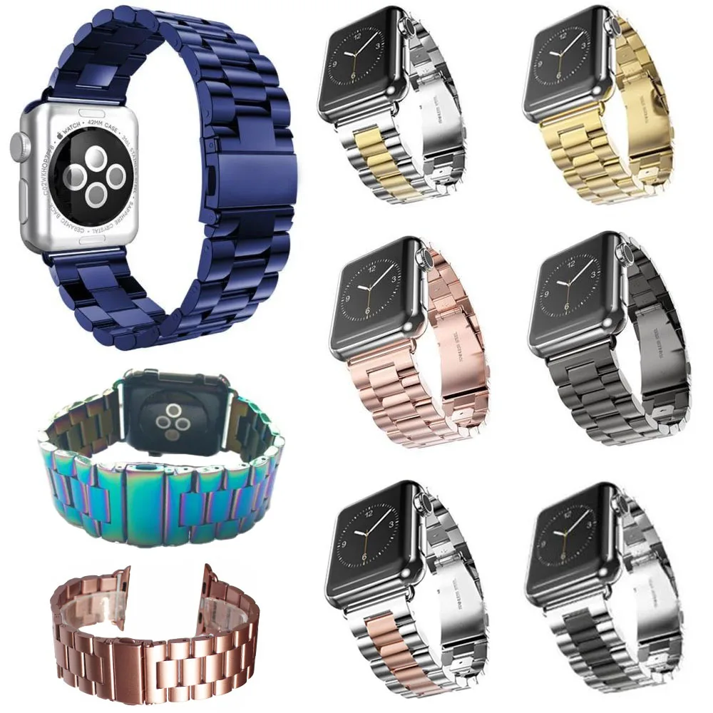 Браслет из нержавеющей стали 316L для Apple Watch 42 мм 38 металлический ремешок с