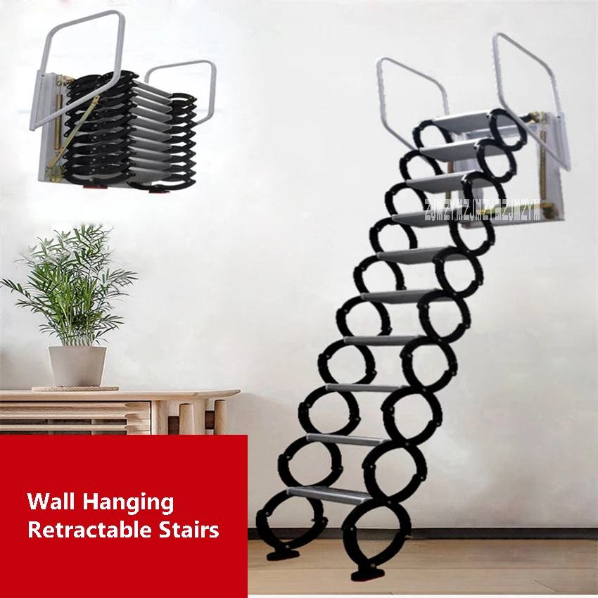 

Household Tool Set Outdoor Wall Hanging Retractable Staircase Manual Folding Ladder Portable Telescopic Stair 2.5-3M chao0008
