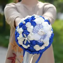 AYiCuthia Shell букет синий Букеты Свадебные de mariage полиэстер Букеты Свадебные s жемчужные цветы buque de noiva S151