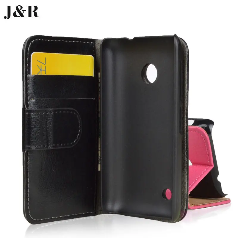 

J&R Brand For Nokia Lumia 530 Case Flip PU Leather Case For Nokia 530 Wallet Cover For Lumia 530 With Stand And Card Holders