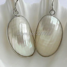 Hj 00256 потрясающий большой 31X20 мм белый mabe жемчуг серьги на крючках