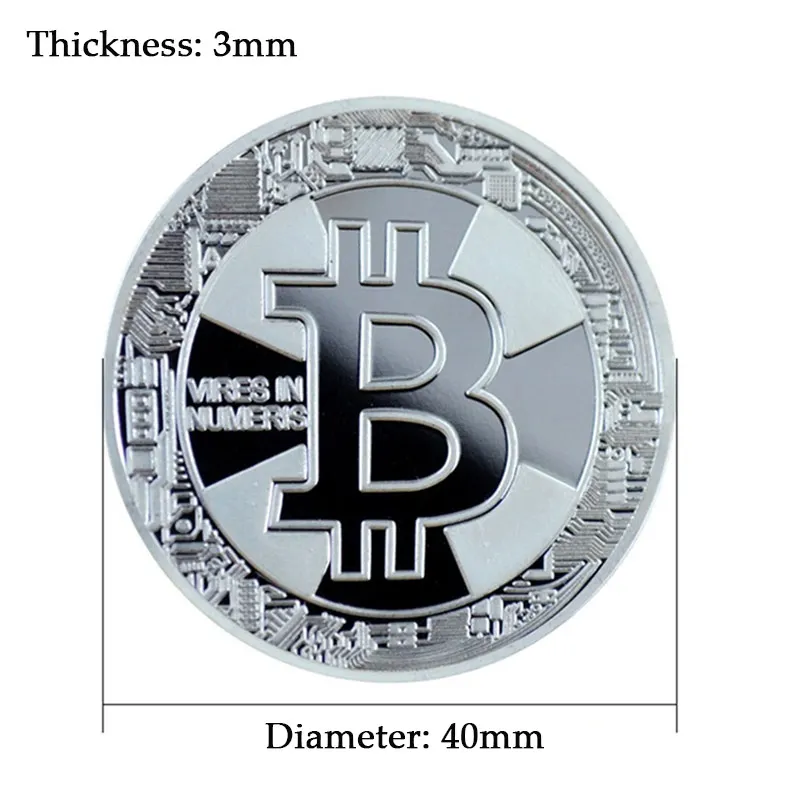 Новые золотые посеребренные биткоины Реплика искусство, Коллекционирование, подарок физический Металл Имитация монеты сувенир металл ремесло не монеты иностранных валют