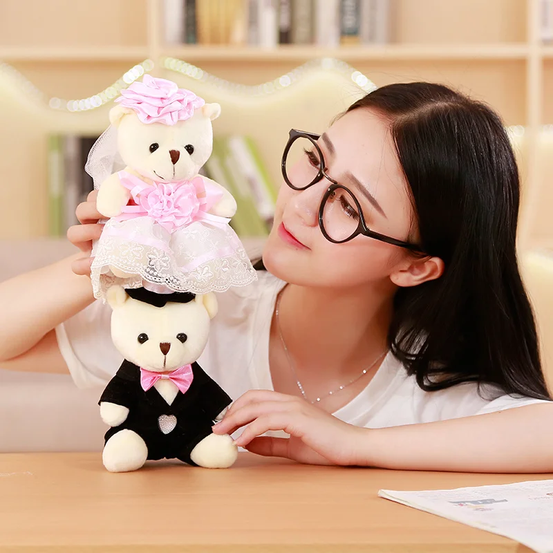 Babiqu 2 шт./лот 18 см с изображением милой пары медведь свадебный Teddy Bear Плюшевые