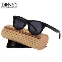 LONSY винтажные бамбуковые солнцезащитные очки ручной работы мужские деревянные очки летние солнцезащитные очки для женщин мужчин LS1041