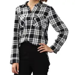 Хлопковая клетчатая блузка женская новая модная рубашка женская с длинным рукавом Повседневная тонкая рубашка офисные женские топы