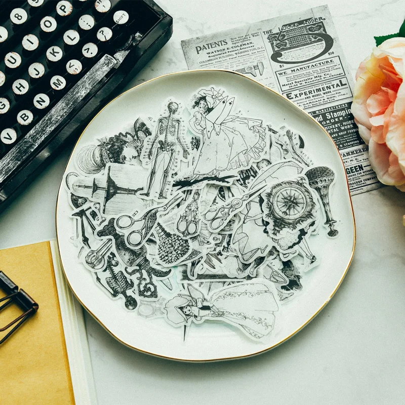 

KLJUYP 64pcs Lovely Lady Paper Stickers for Scrapbooking DIY Projects/Photo Album/Card Making Crafts