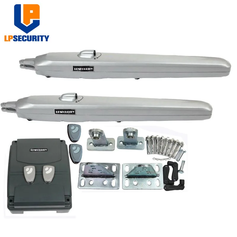 LPSECURITY 350KGS 24V DC forsee сверхмощный низкий напряжение двойные качели подъездные ворота открывалка с датчиком, GSM, вариант лампы - Цвет: set3