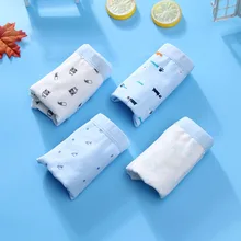 4 шт./партия, детские трусики нижнее белье для мальчиков трусы-боксеры из хлопка, мягкие детские трусы шорты с рисунком LHTNM422