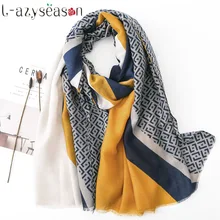 Зимний хиджаб шарф женский роскошный бренд головной платок шарфы обертывания пашмины хлопок теплый платок-шаль принт платок femme