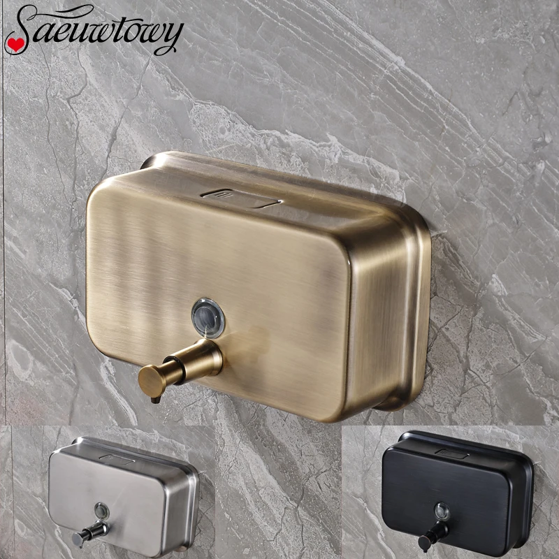 

Free Shipping Antique Bronzen Black Nickel Brushed Bathroom Accessories Liquid Soap Dispenser 1000 ML for Shower Shampoo