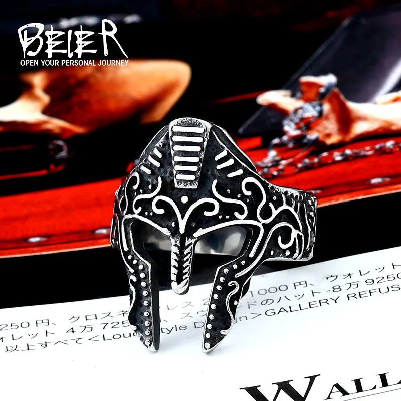

BEIER 316L Stainless Steel Vintage Men Ring Ancient Rome Mask Fashion Jewelry Gift Dropshipping LLBR8-609R
