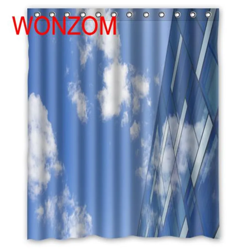 Занавески для душа WONZOM Blue Sky 12 крючков декор ванной комнаты современный пейзаж