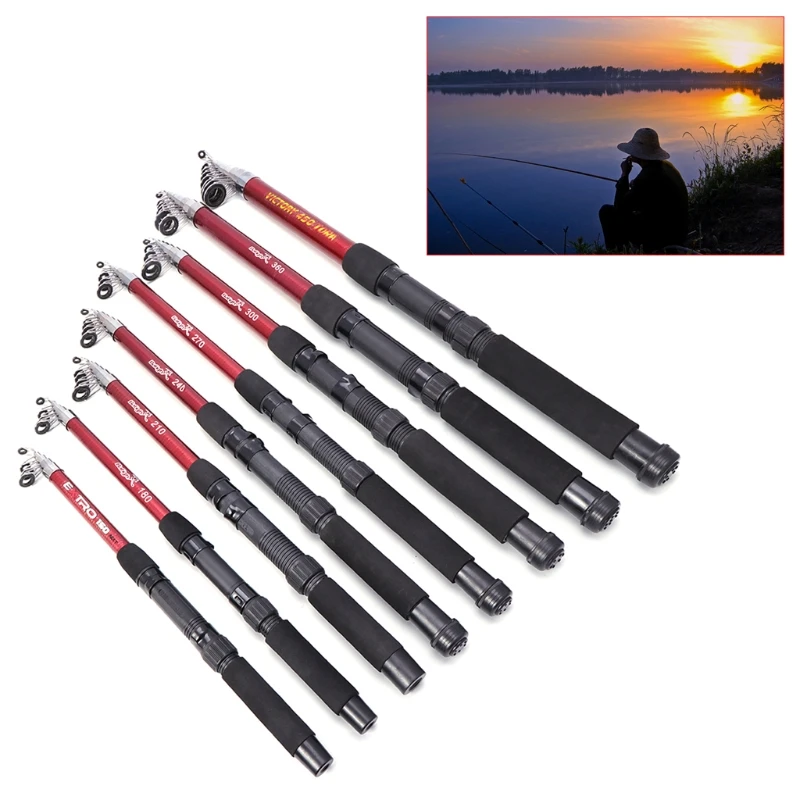 

Fishing Rod Fiberglass Pole Casting 1.5-4.5m Tackle Telescopic Spinning Portable