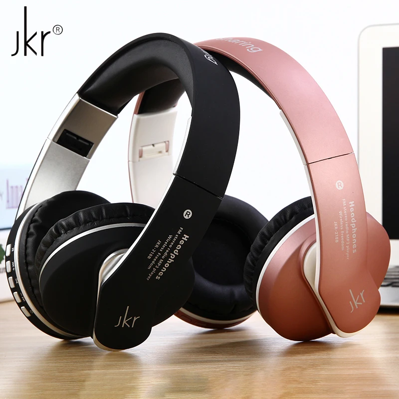 

JKR-218B Wireless Bluetooth Headset Headphone Earphone with Mic Support TF Card Music FM for iPhone Xiaomi Smart Phone PC Laptop